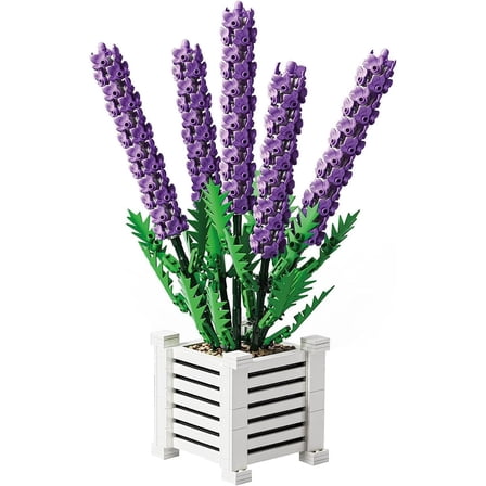 Flowers Building Block Set for Adults - 1204 Pcs DIY Flower Building,Lavender Artificial Plant Toys Set Gifts for Girls Women-Home Décor
