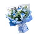 thumbnail image 4 of Ramo de flores de crochet, flores artificiales, arreglos florales, adorno terminado Azul, 4 of 9
