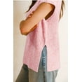 thumbnail image 3 of Arach&Cloz Women's Cotton Blend Cap Sleeve Side Slit Sweater Vest Fall Casual Tops 2025, 3 of 7