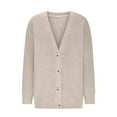 thumbnail image 5 of HAiming Women Oversized Cardigan Sweaters Fall Trendy V Neck Button down Knits Jacket Casual Loose Long Sleeve Outwear, 5 of 6