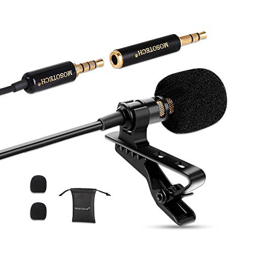 Omnidirectional Condenser Lavalier MIC for Recording YouTube Interview Suitable for iPhone/Android/Windows/Camera Lavalier Microphone 