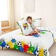 thumbnail image 4 of Erosebridal Splash Soccer Letter S Queen Comforter Set, Sport Bedding Comforter Set for Boys and Girls, Polka Dots Reversible 3 Pieces, 1 Comforter and 2 Pillowcases, 4 of 6