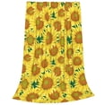 thumbnail image 2 of Honeii Floral Sunflowers Print Fleece Blanket - Throw Blanket for Bed, Sofa, Couch, Camping, and Travel , Microplush Ultra Soft Warm Blanket-60"x50", 2 of 7