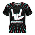 thumbnail image 5 of Share The Love T Shirts, 3D Print Short Sleeve for Boys Girls, Casual Graphic Tee Tops, 5 of 10