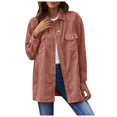 thumbnail image 2 of Turilly Womens Jackets Ladies Women's Lapel Solid Color Pocket Button Coat Recreational Long Sleeve Cardigan Tops, 2 of 6