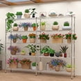 thumbnail image 5 of 5-layer double row, freely adjustable layer spacing, with adjustable feet, display stand, iron, 147*35*180cm, chrome-plated, 5 of 10