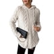thumbnail image 1 of Sudadera con Capucha de Jacquard de Larga en Color Liso para Mujer, Chaqueta Ajustada con Cordón de Felpa. Albaricoque L, 1 of 9
