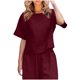 thumbnail image 2 of Fiudx Ofertas Flash Del Día Solo En Línea Blusas Lisas y Camiseta de Lino para Mujer Top de Manga Corta con Cuello Redondo, 2 of 6