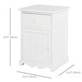 thumbnail image 3 of HOMCOM Table de Chevet Lot de 2, Table de Nuit avec Tiroir et Armoire, Petites Tables d'Appoint avec Lignes Propres et Base Courbée, Mobilier de Maison, Blanc, 3 of 10