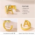 thumbnail image 4 of Yazi Jewelry Gold Bold Initial Letter Open Ring Adjustable, Women Statement Rings Personalised Engraved Women’s Signet Ring for Party, 4 of 18