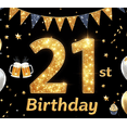 thumbnail image 4 of Yatrandify Golden Theme Happy 21 Birthday Banner Decorative Design Party Celebration Event Decoration for Adult Birthday Beer Celebration Milestone Party, 4 of 6