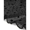 thumbnail image 5 of INSPIRE CHIC Sheer Shrugs for Women's Shiny Star Print Tie Front Mesh Crop Shrug Top Black S, 5 of 5