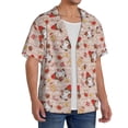 thumbnail image 2 of Balery Christmas Gnomes Santa Claus Camisa Casual de Manga Corta con Botones para Hombre, Texturizada, Estilo Cubano, para Playa, Verano-Large, 2 of 5