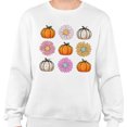 thumbnail image 2 of Fall Pumpkins and Flowers Sweatshirt Unisex Large White, 2 of 5
