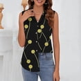 thumbnail image 4 of TaTaai Button Lapel Blouse Lightweight Breathable Women's Casual Fashion Printed Sleeveless Short Sleeve Loose Summer Smart-Casual Top Gift, 4 of 6