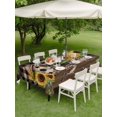 thumbnail image 3 of Outdoor Tablecloth with Umbrella Hole and Zipper, Yellow Sunflowers Rectangle Table Cloth 52x70 Inch Waterproof Tablecloth, Western Star Brown Farmhouse Plaid Picnic Table Cover for Patio Camping, 3 of 7
