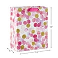 thumbnail image 3 of Hallmark Large Gift Bag (Gold Glitter and Pink Watercolor Dots), 3 of 7