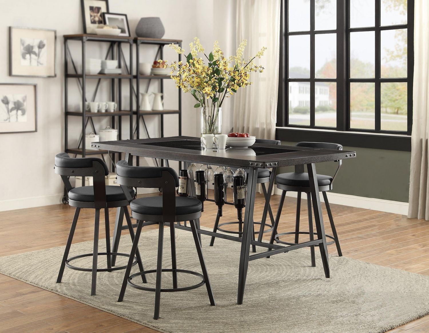 Topline Home Furnishings 5-piece Counter Height Dining Set