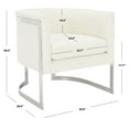 thumbnail image 3 of SAFAVIEH Couture Gabby Modern Boucle Solid Accent Chair, Ivory/Silver, 3 of 13