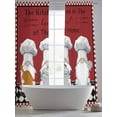 thumbnail image 3 of The Chef Sheer Curtains 84 inches Long 2 Panels Set Gnome Kitchen Black Buffalo Plaid Red Tiers Sheers Rod Pocket Small Window Short Curtains for Kitchen Cafe, Each 52" W x 84" L, 3 of 7