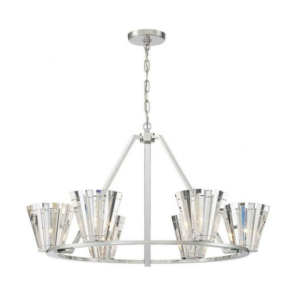 Glam Six Light Chandelier in Chrome Finish Bailey Street Home 79-Bel-4534124