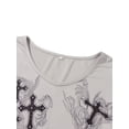 thumbnail image 3 of Vintage Fairy Print Long Sleeve Crop Top for Women Rhinestone Graphic T-Shirts Round Neck 90S Grunge Tees, 3 of 7