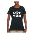 thumbnail image 2 of Wild Bobby, Best Paw Cat Mom, Pop Culture, Women Graphic Tee, Black, Small, 2 of 3