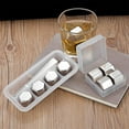 thumbnail image 2 of Stainless Steel Ice Cubes, Reusable Chilling Whiskey Stones Rocks with Tongs and Freezer Storage Tray for Whiskey Vodka Wine, Hexagon 4 pack, 2 of 6