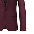 thumbnail image 3 of Mens Blazer Solid Color Slim Fit One Button Coats Business Casual Dinner Prom Wedding Suit Jacket, 3 of 4