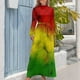 thumbnail image 3 of Vestido largo de acuarela rasta vestidos de moda para mujer vestidos sexys vestidos de mujer, 3 of 4