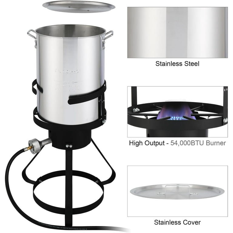 Outdoor Turkey Fryer 30 Qt Turkey Fryer Kit With 55,000 BTU Burner