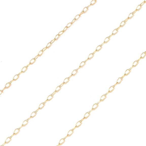 Yellow Gold Filled Cable Chains Soldered Real 14K Gold Filled Link: 2x1x0.2mm