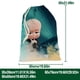 thumbnail image 3 of Bebé Jefe: Niño Blanco Bolsa de regalo con cierre de cinta navideño para decoración de Navidad,39cm×30 cm., 3 of 6