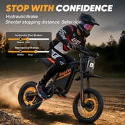 Electric Dirt Bike for Teens,Peak 2600W 38MPH Off-Road eMotorcycle,60V 23AH,up to 100 Miles,Full Suspension,14/12 Tire Mountain Bike UL2849