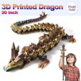 thumbnail image 2 of Dragon Toy FOTN, impreso en 3D, articulado, 76 cm, color caqui dorado, 2 of 8