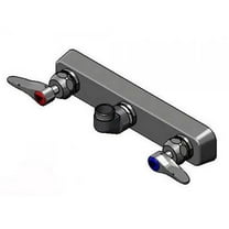 T&S Brass - 8'' Wall Mount Workboard PRU Base Faucet, Less Nozzle, CV-Ceramas, Lever Handles