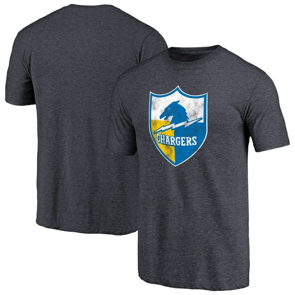 Men's Navy Los Angeles Chargers Throwback Logo Tri-Blend T-Shirt