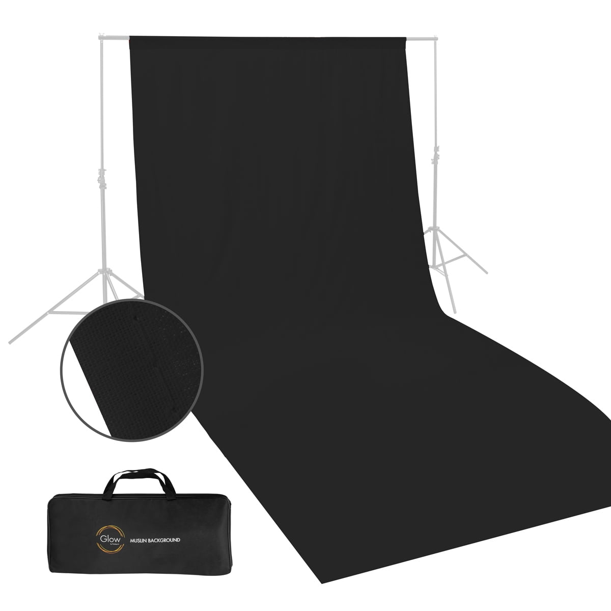 Glow Muslin Background - 10 x 20 (Black)
