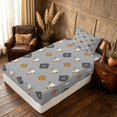 thumbnail image 5 of Manfei Western Cow Skull Twin Sheets, Bohemian Aztec Bedding, Gray Black White, Gray Reversible 3-Piece1 Flat Sheet + 1 Fitted Sheet + 1 Pillowcase, 5 of 6
