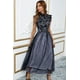 thumbnail image 4 of ABPHQTO Vestido de noche con forro de malla de encaje de ganchillo sin mangas con cuello alto negro para mujer, 4 of 5