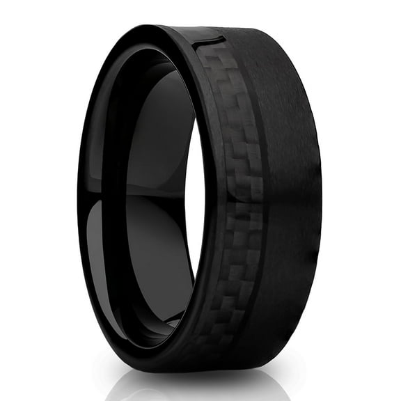 Carbon Fiber Wedding Ring,Black Tungsten Ring,Anniversary Ring,Engagement Ring,Man's Wedding Ring,Brush Ring