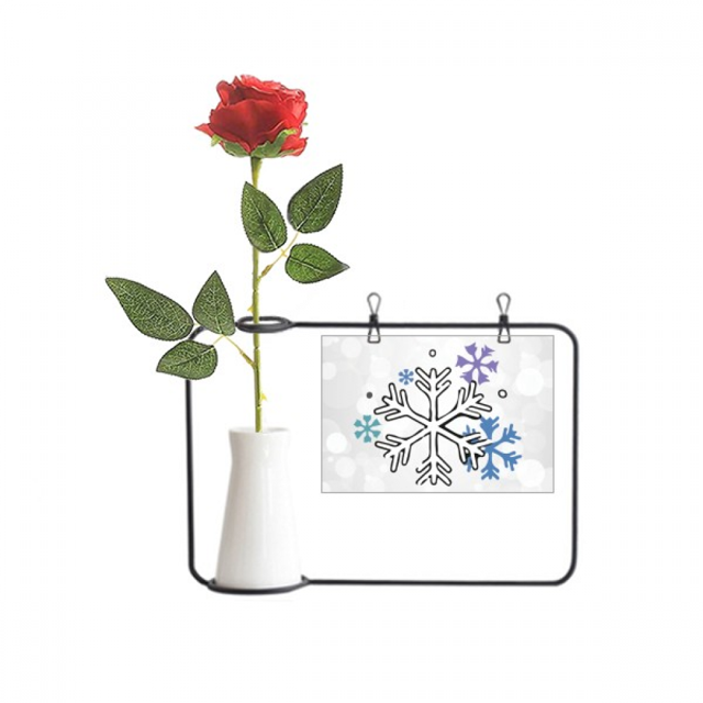 Weather Winter Snow Illustration Pattern Artificial Rose Flower Hanging Vases Decoration Bottle