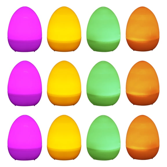 Isvgxsz Tea Light Candles, 12 Pcs LED Egg Shaped Lights Flameless Flickering Candle Lamp, Decorative Easter Eggs Candle Lights for Party Supplies