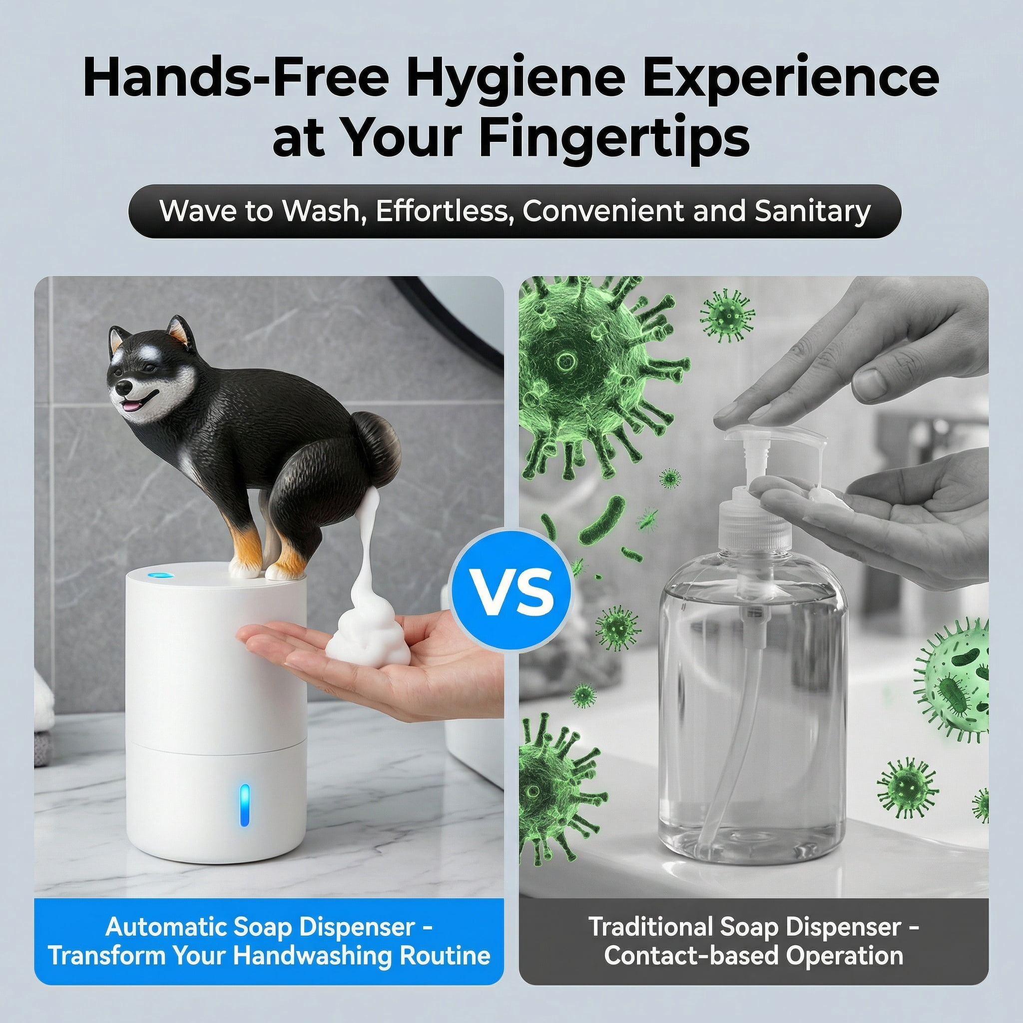 Stxxno White Fun Animal Series Shiba Inu Pigeon Soap & Lotion Dispensers