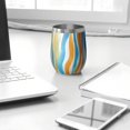 thumbnail image 3 of 12oz Stemless Wine Tumblers Colorful and Grey Abstract Art Artwork Vacuum Insulated Stainless Steel Travel Tumbler Cups Mug with Lid and Straw for Champaign,Cocktail,Beer with Cleaning Brush, 3 of 5