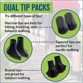 thumbnail image 4 of Four Pack of Extra Durable Rubber Replacement Tips (Replacement Feet/Paws/Ferrules/Caps) for Trekking Poles - Fits All Standard Hiking and Walking Poles (Round (2) & Medium Tapered (2), 4 Pack), 4 of 4