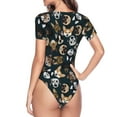 thumbnail image 4 of Easygdp Dogs Women's One-Piece Swimsuit Slim Fit Crew Neck Bodysuit Athletic Swimwear with Concealed Buckle - XX-Large, 4 of 9