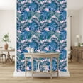 thumbnail image 2 of Blue and Green Exotic Leaves Wallpaper Peel-and-Stick - 25"W x 125"H, 2 of 3