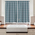 thumbnail image 2 of Ambesonne Boho Kitchen Curtains, Folkloric Morocco Tile Inspire, 55"x45", Seafoam Dark Blue, 2 of 3