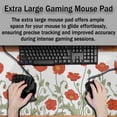 thumbnail image 4 of Gaming Mouse Pad Red Work Desk Mat, Large Mouse Pads Computer Deskmat, The Desk Mat Non-Slip Rubber Base Waterproof with Stitched Edges, 35.4" X 15.7" for Work/Game/Office/Home Poppies Flower, 4 of 6